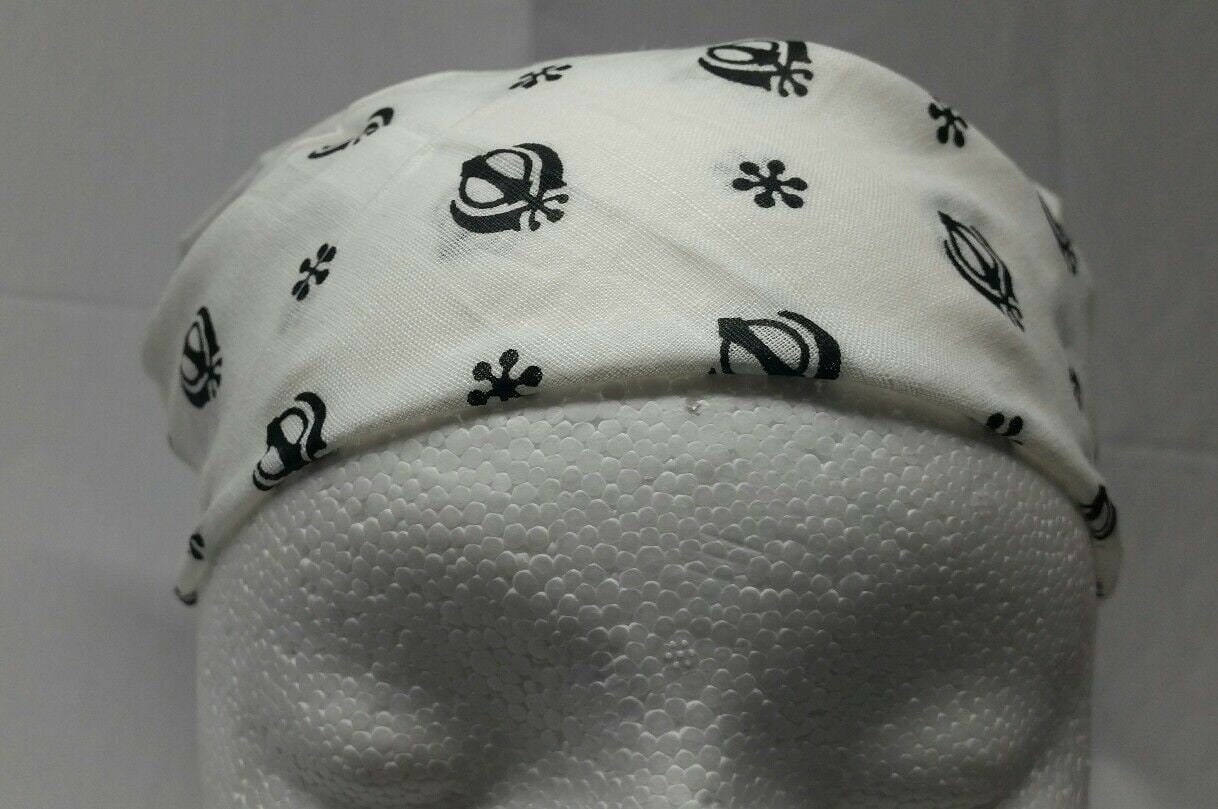 Sikh punjabi white khalsa khandas bandana head wrap gear rumal handkerchief gift