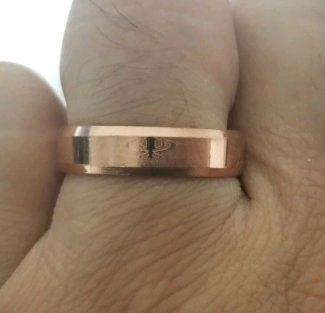 Stunning smooth engraved khanda sikh singh kaur khalsa copper colour ring challa