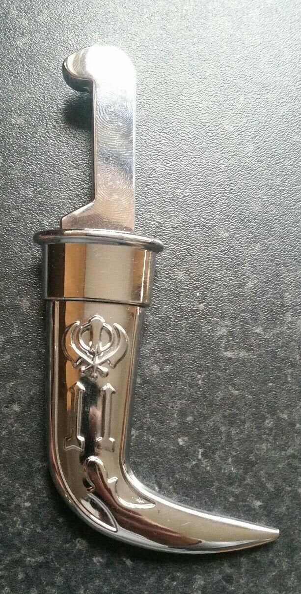 Stunning stainless steel sikh siri sahib white brilliant taksali - singh gift c