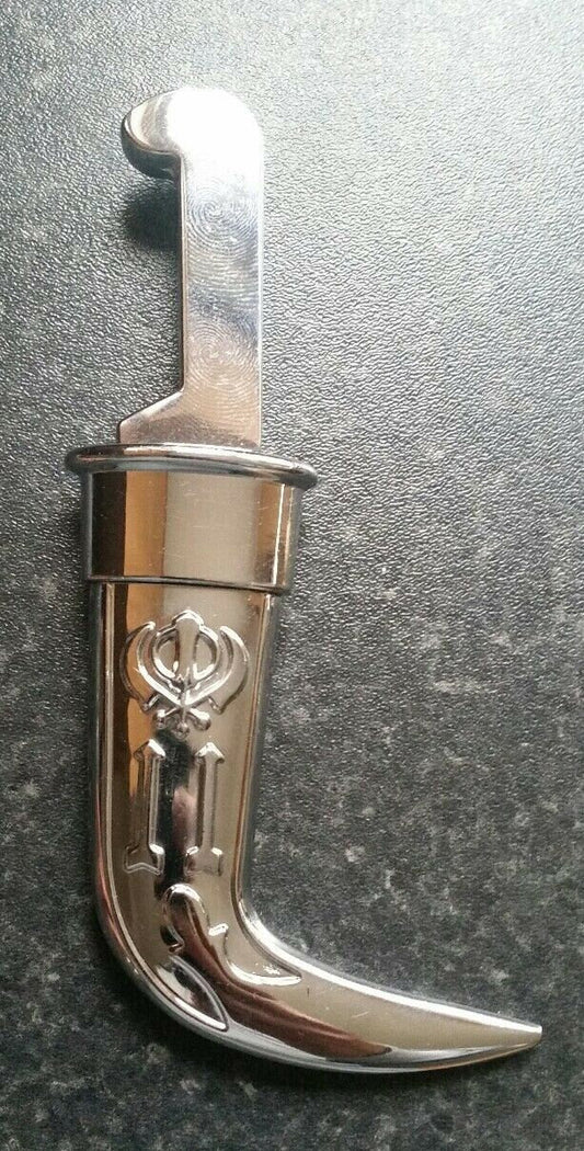 Stunning stainless steel sikh siri sahib white brilliant taksali - singh gift c