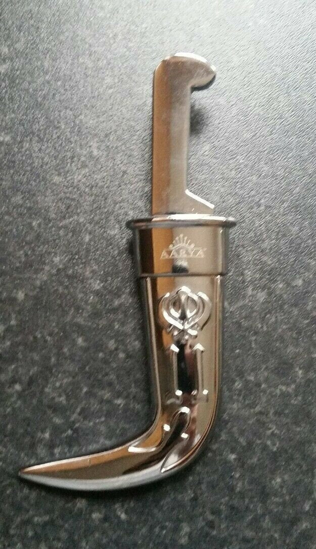 Stunning stainless steel sikh siri sahib white brilliant taksali - singh gift c