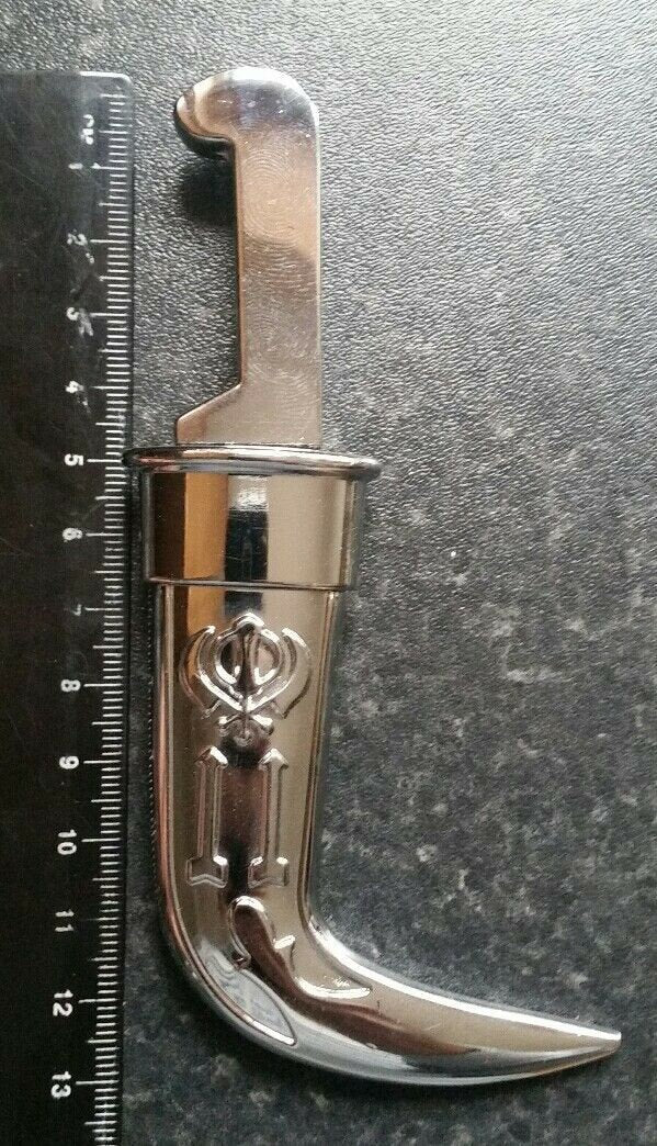 Stunning stainless steel sikh siri sahib white brilliant taksali - singh gift c