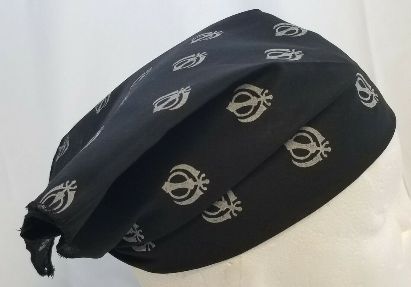 Sikh punjabi singh kaur black khalsa khandas bandana head wrap gear rumal hanky